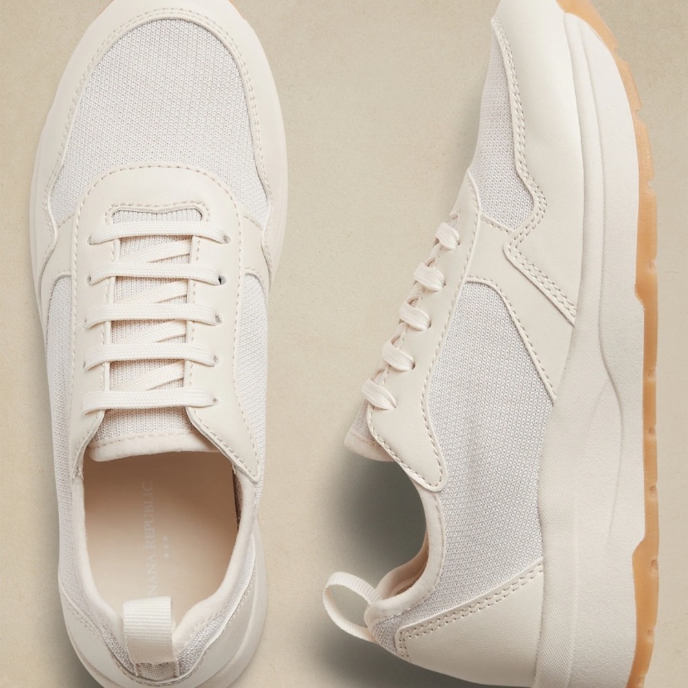 Cream Knit Sneaker